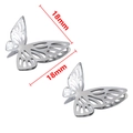 Pair of 18mm silver hollow butterfly metal charms for DIY garment and home decor crafts - 19x17mm (50 Pieces/Pack) / Silver