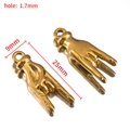 Golden rock gesture stainless steel pendant showing 25mm length and 1.7mm hole size - 9mm / Gold