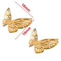 Golden 18mm asymmetric hollow butterfly metal charms for DIY jewelry and clothing decor - 19x17mm (50 Pieces/Pack) / Gold