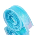 Lichtblauw iriserend organza lint met vissenstaart effect en glanzende afwerking - 9m / Ijszeeblauw