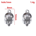 Silver-plated 8mm spherical magnetic jewelry clasp with mirror finish and 1mm hole - Ball Style (TT2354) / Ball Silver 7mm