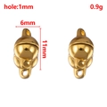 Golden 6mm cylindrical heart magnetic clasps for DIY jewelry making with 1mm hole - Sphere / 6mm (1 Pair/Pack) / Gold