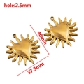 Gold stainless steel heart sun charm pendant 40x37.3mm for DIY jewelry making - 【1 pc/pack】 / Smooth Large Heart Sun