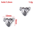 Fermoir magnétique coeur argenté 12mm pour bracelets DIY et bijoux créatifs - Forme de Coeur / 12x5mm (1 Paire/Paquet) / Argent Brillant