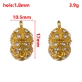Fermoir magnétique coeur doré serti de zircons avec trou de 1,8mm pour bijoux - Sphère / 9mm (1 Paire/Paquet) / Or