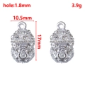 Fermoir magnétique en forme de cœur avec strass pour colliers et bracelets DIY - Boule Sertie de Diamants / 10mm (1 Paire/Paquet) / Argent Brillant