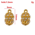Fermoir magnétique rond doré avec cristaux et anneaux pour la création de bijoux DIY - Boule Sertie de Diamants / 8mm (1 Paire/Paquet) / Or