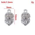 Fermoir magnétique avec strass argenté pour colliers et bracelets, largeur 9mm - Boule Sertie de Diamants / 8mm (1 Paire/Paquet) / Argent Brillant