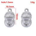 Fermoir magnétique coeur cylindrique argenté pour bijoux DIY avec texture - Sphère / 9mm (1 Paire/Paquet) / Argent Brillant