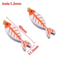 Orange fish bone charm in white enamel finish with 40mm length for DIY jewelry - 40X11.5mm / Orange