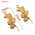 Ciondolo a forma di rosa dorata in acciaio inossidabile per gioielli DIY 25x10mm - Rosa-Oro