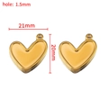 Gouden hartvormige roestvrijstalen hangerbasis voor DIY-sieraden 21x20mm - Onregelmatig Hart-Goud-21mm