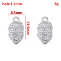 Silver cylinder magnetic heart clasp for jewelry making measuring 13.5mm by 8.5mm - Sphere / 8mm (1 Pair/Pack) / Bright Silver
