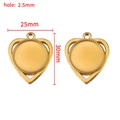 Gouden hartvormige 304 roestvrijstalen hangerbasis voor DIY sieraden maken 25x30mm - Hart-Goud-25mm