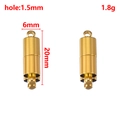 Fermoir magnétique doré cylindrique 6mm pour bijoux DIY avec trou de 1,5mm - Cylindre / 20x6mm (1 Paire/Paquet) / Or