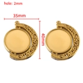 Antiek gouden roterende 304 roestvrijstalen hangerbasis met hol wijnstokpatroon - Halve Maan-Goud-35mm