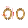 Connecteur anneau torsadé en acier doré pour bijoux DIY, forme ovale 7x9mm - Or Torsadé-7x9
