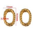 Connecteur ovale torsadé doré pour bijoux DIY avec dimensions de 16,5x11mm - Or-11x16.5