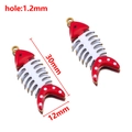 Fishbone charm in red and white enamel with gold metal base for DIY jewelry making - 12x30mm / Red