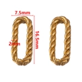 Boucles d'oreilles ovales torsadées dorées en acier inoxydable de 7,5x16,5mm - Or-7.5x16.5
