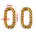 Connecteur anneau torsadé doré ovale pour bijoux DIY, taille 9mm sur 17.5mm - Or-9x17.5