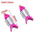 Pink and white fish bone charms in gold-plated stainless steel for DIY necklaces - 12x30mm / Rose Red