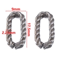 Connecteur anneau ovale torsadé en acier inoxydable argent 17,5x9mm pour bijoux DIY - Couleur Acier-9x17.5