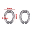 Connecteurs de bijoux ovales torsadés en acier argenté 9x7x1.3mm pour bricolage - Couleur Acier Torsadé-7x9