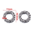 Anneaux torsadés en métal argenté 11mm pour la création de bijoux DIY - Couleur Acier Torsadé Rond-11x10.5