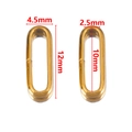 Anneaux de connexion ovales torsadés en acier inoxydable doré, taille 12mm x 4,5mm - Or Anneau Lisse-4.5x12