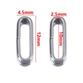 Connecteurs ovales torsadés en acier inoxydable pour bijoux DIY en deux tailles variées - Couleur Acier Anneau Lisse-4.5x12