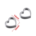 Silver stainless steel heart charm with checkered texture and 14mm by 16mm dimensions - Checkered Textured Style (DZ2864) / 14mm / Steel