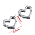 Polished silver heart pendant in 304 stainless steel with 16.5mm by 19.5mm size - Glossy Smooth Style / 16.5mm / Steel Color 02