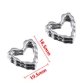 Silver heart pendant with wave texture and 18.5mm by 19.5mm dimensions for DIY jewelry - Slub Texture / 18.5mm / Steel