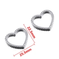 Detailed size view of silver heart pendant with textured finish, 25.5mm x 22.5mm dimensions - Spiral Texture / 22.5mm / Steel