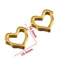 Golden heart pendant with lava texture and 19.5mm by 16.5mm dimensions for DIY jewelry - Lava Organic Texture / 16.5mm / Gold Color 02