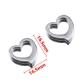 Polished silver 16.5mm hollow heart charms in 304 stainless steel for DIY jewelry - Glossy Minimalist Style / 16.5mm / Steel Color 01