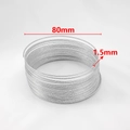 Macro shot of 80mm silver memory wire with 1.5mm thickness for DIY jewelry making - 80mm (30 Coils) / Silver