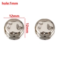 12mm silberne strukturierte Rundperlen mit 1mm Loch für DIY Armbandherstellung - Rund / 12mm / Stahlfarben