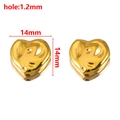 Goldene herzförmige ABS-Perlen 14mm mit unregelmäßiger Textur und 1,2mm Lochung - Herz / 14mm / Gold