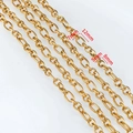 Golden stainless steel Figaro chain links with 7mm width for DIY jewelry making - 【1 pc/pack】 / Oval Link Chain Small