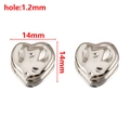 Silberne 14mm herzförmige ABS-Perlen mit 1,2mm Loch für DIY-Schmuckherstellungszubehör - Herz / 14mm / Stahlfarben