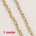 One meter of polished gold-plated stainless steel oval link chain for DIY jewelry - 【1 pc/pack】 / Oval Cross Chain 4x7mm