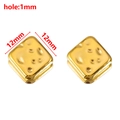 Goldene 12mm quadratische Metallperlen mit Hammerschlag-Textur für DIY-Schmuckherstellung - Quadratisch / 12mm / Gold