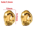 Unregelmäßige goldene Herzperlen aus Flüssigmetall für DIY-Schmuckherstellung 12x14,5mm - Unregelmäßig / 14.5mm / Gold