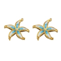 Starfish charms with gold-plated edges and blue-white gradient enamel finish - Starfish - Blue
