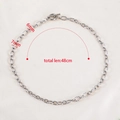 Stainless steel oval link chain necklace with OT buckle closure, length 48cm and width 6mm - Necklace - 1 Piece/Pack (48cm) / Steel