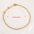 Golden 48cm stainless steel link chain necklace with 6mm/7mm width and OT toggle clasp - Necklace - 1 Piece/Pack (48cm) / Gold