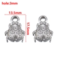 Polished silver CCB ladybug pendants 17.5mm for DIY necklace jewelry making - Steel Color