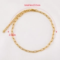 Polished 23.5cm golden stainless steel paperclip chain bracelet with lobster clasp - 23.5cm (1 Piece/Pack) / Gold